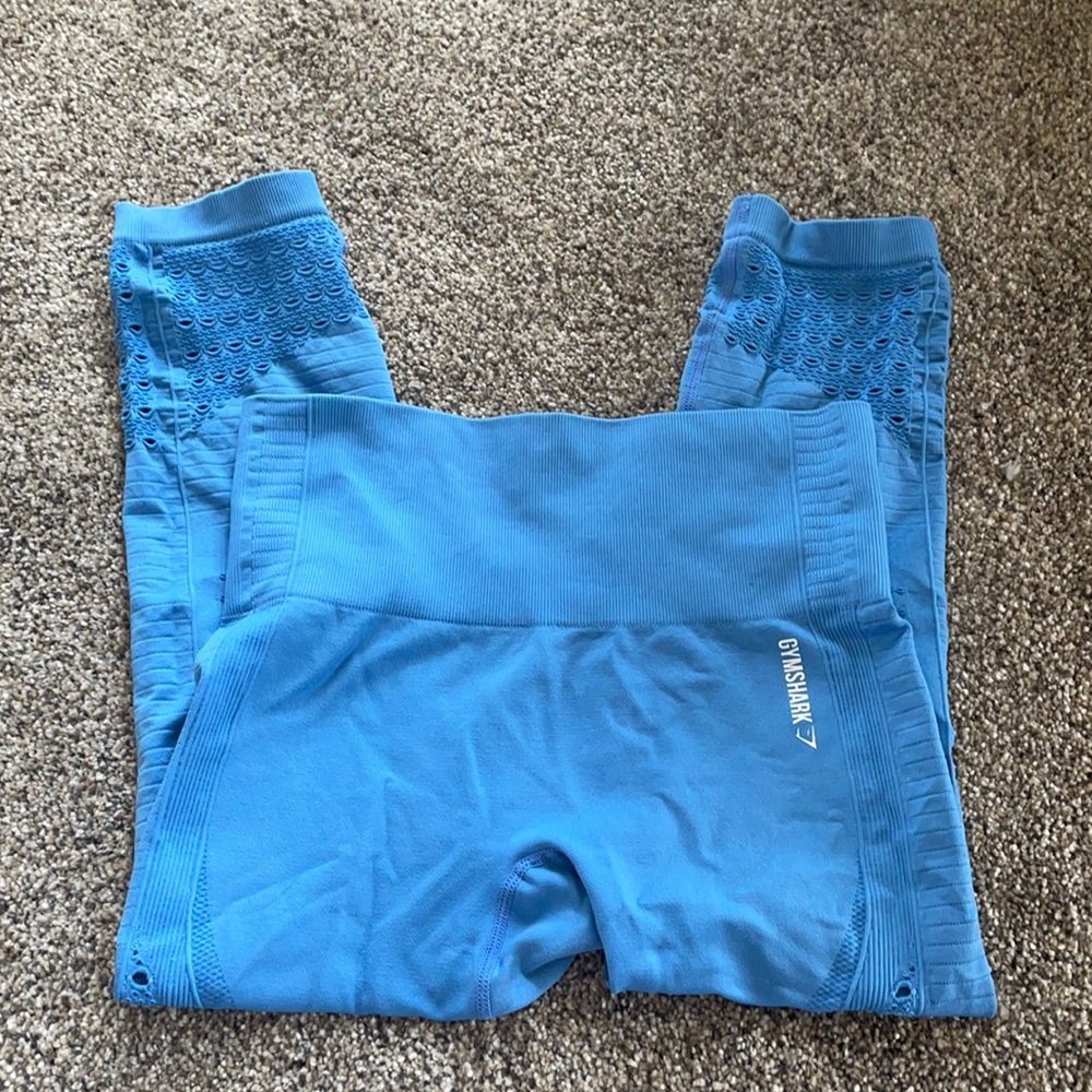 Gymshark energy seamless crop leggings blue